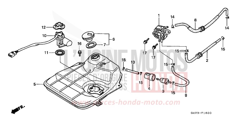 KRAFTSTOFFTANK von CB1300 Super Bold'or ABS PROCYON RED METALLIC (R203) von 1995